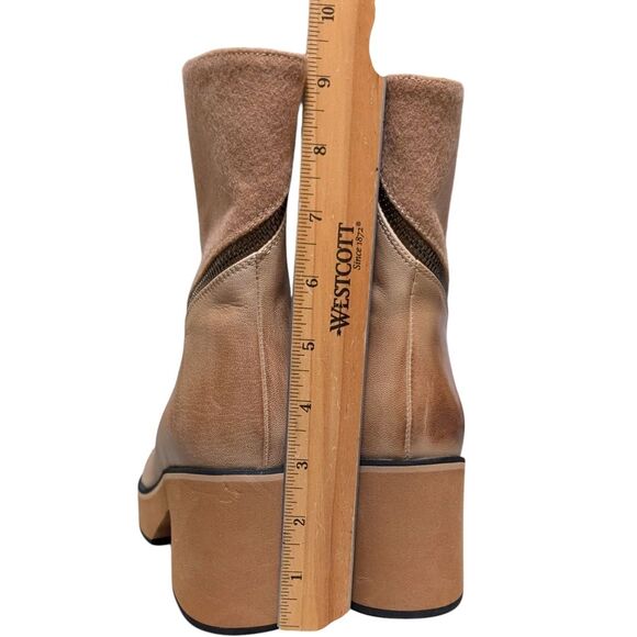 Antelope U12 Illeana leather thick heel platform ankle boot tan boho chic 38 - Picture 4 of 11